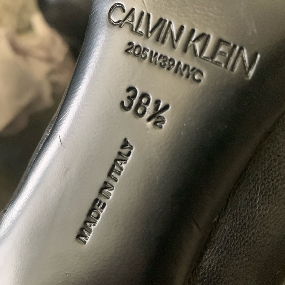 CALVIN KLEIN 205W39NYC Wilamiona Metal Trimmed Heeled Boots - Picture 12 of 13